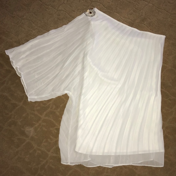 Arden B - One Shoulder Dress (White) - Picture 2 of 7